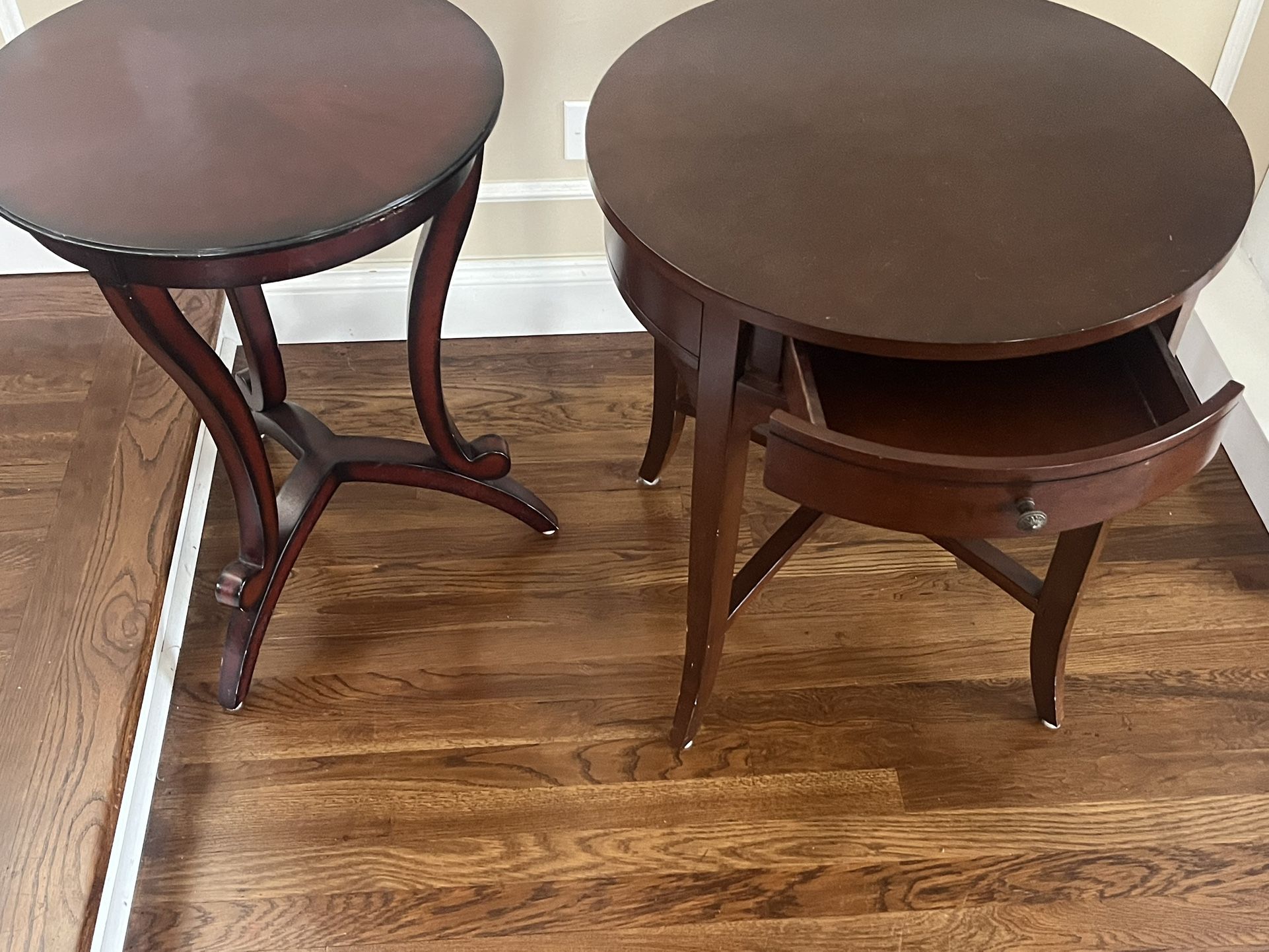 (2) Round End Tables-Bombay Furniture Store