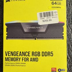New In Box Corsair Vengeance 64gb AMD Ram