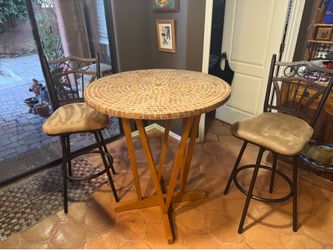 Bar table and stools