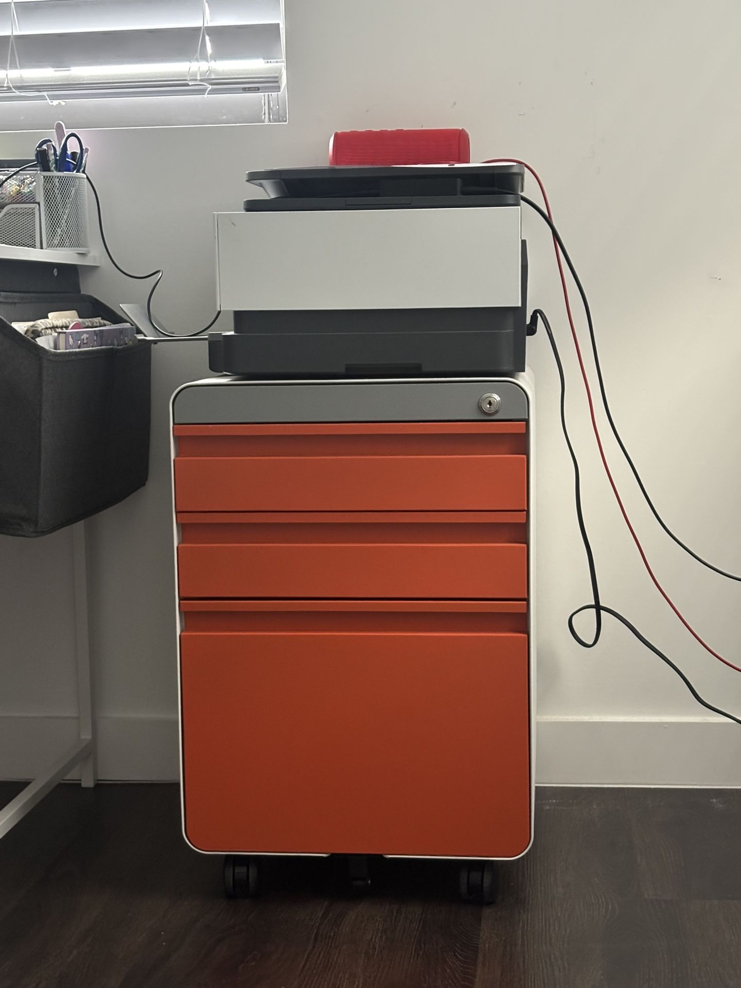 Orange File Cabinet 3 Drawers