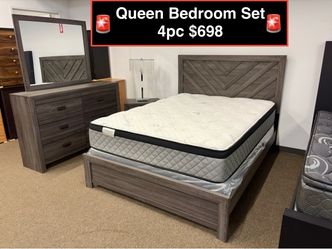 Brand new Queen Bedroom set 4pc …. Starting at $698