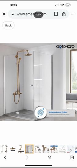 gotonovo Shower System Set with Hand Sprayer and Tub Spout Stainless Steel8 Inch black and chrome and gold bronze C47