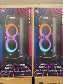 Best deals.  Jbl partybox 720. Rechargeable.  800 watts . Free 🎤 🎤.  Brand new sealed.