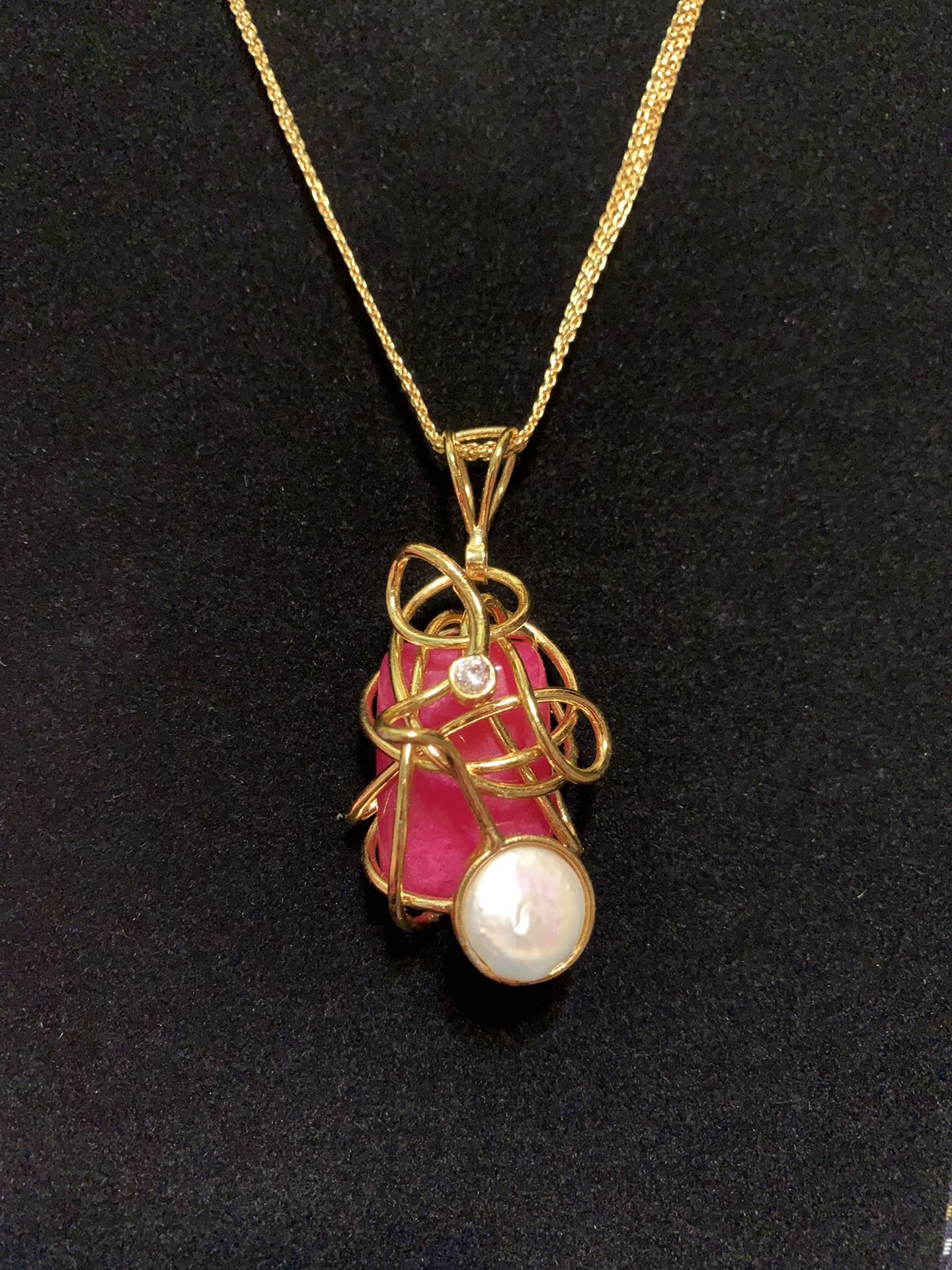 Handmade Wire Wrapped Pendant With Mother Of Pearl