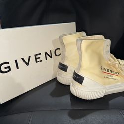 Givenchy Mens Off-White Tennis Ligh Canvas Logo High-Top Sneakers sz 46 us 13