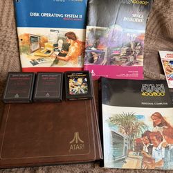 Vintage Atari 400/800 Cartridge & Manual Lot – Space Invaders, Missile Command