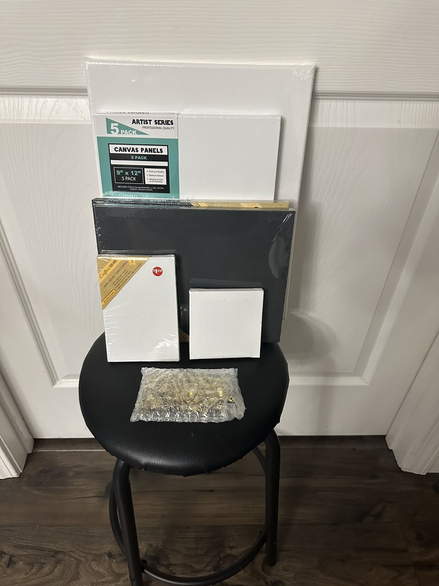 Set Of Artist Canvases With Hanging Hardware 