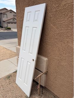 White Wood Swinging Closet Door - 79.25” x 23.75”