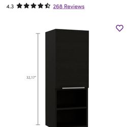Brand New In Box Mila Wall Mounted Bathroom Cabinet Black