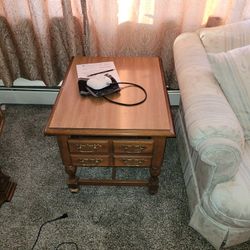 2 End Tables 1 Solid Wood 1 With Glass Top