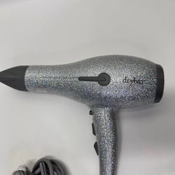 DryBara Silver Sparkly Glitter Gang Buttercup Blow Dryer Rare Limited Edition