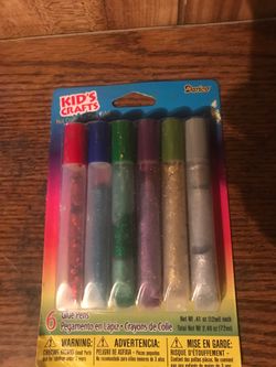 6 glitter glue pens