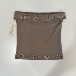 Brown Top with Metal Grommet Details – Size S