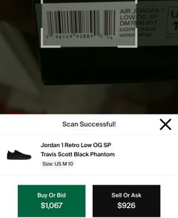 Jordan 1 Retro Low OG SP Travis Scott Black Phantom