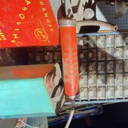 Vintage Gas Cans And Grease Gun 