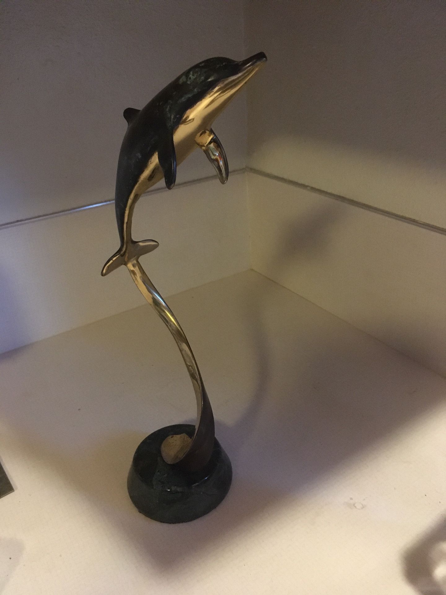 Brass Dolphin Statue