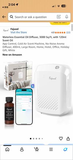 Waterless Smart Essential Oil Diffuser Scent Machine (3000 Sq.Ft Coverage) with 120ml Oil