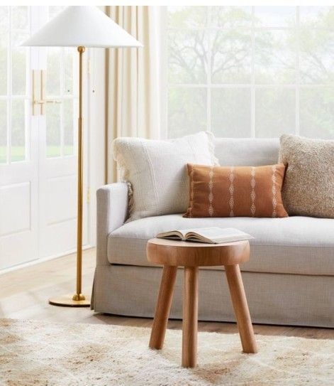 *New In Box* Los Feliz Wood Ottoman Natural - Threshold