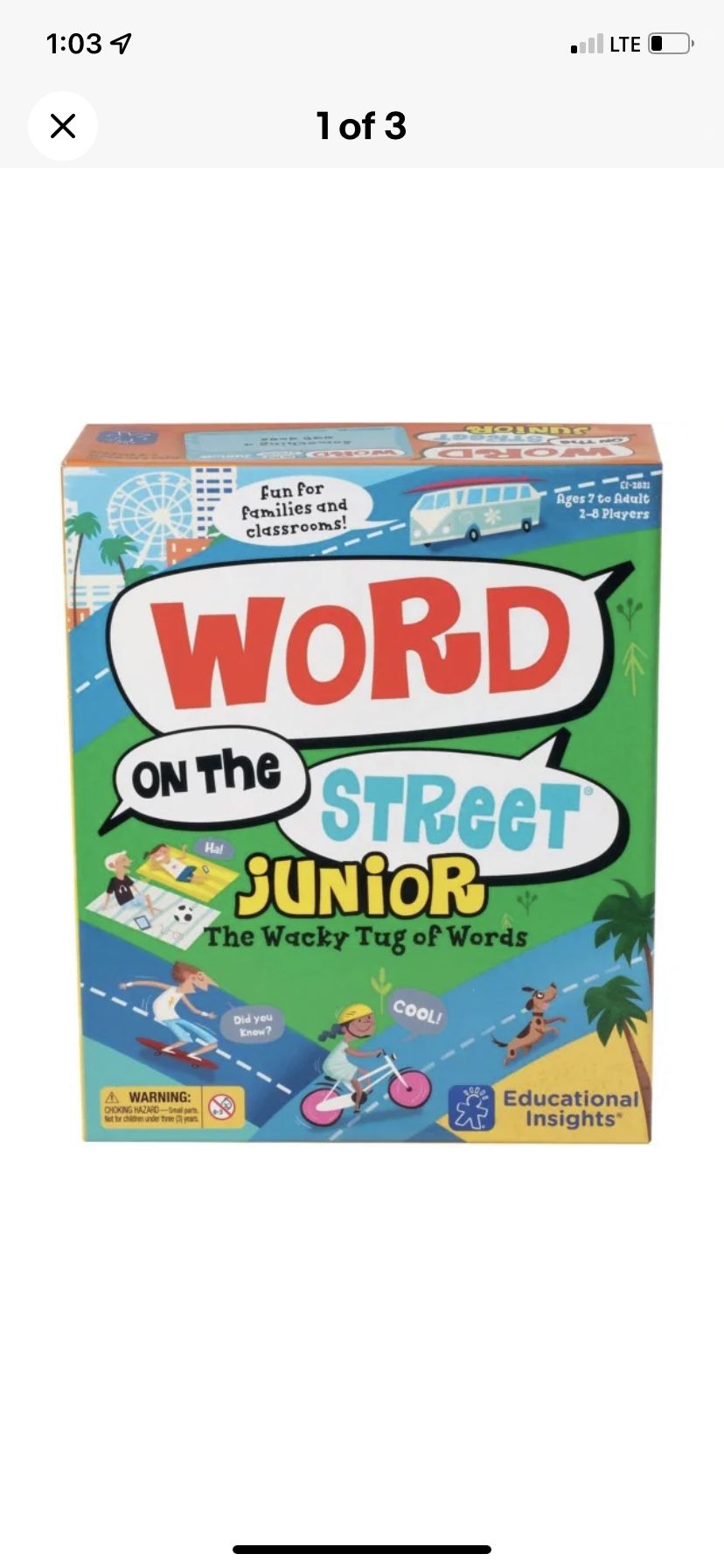 Educational Insights Word on the Street Junior Vocabulary & Word Game for Hom...