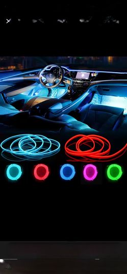 Blue LED Car Interior Ambient 5m Light Strip with Scraper Tool