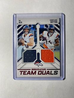 2025 Rookies Stars Bo Nix Courtland Sutton Team Duals Dual Patch Relic TD-DEN