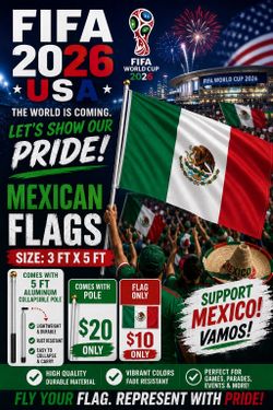 Team Mexico Flag with Pole-free local delivery