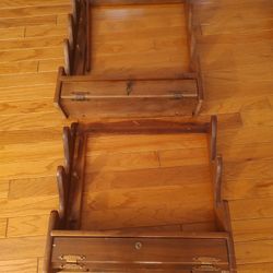 Vintage Wooden Gun Rifle Racks 