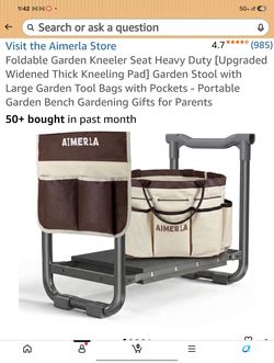 Aimerla Foldable Garden Kneeler Seat with Tool Bags