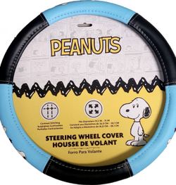 Blue/ Black Peanuts Steering Wheel Cover
