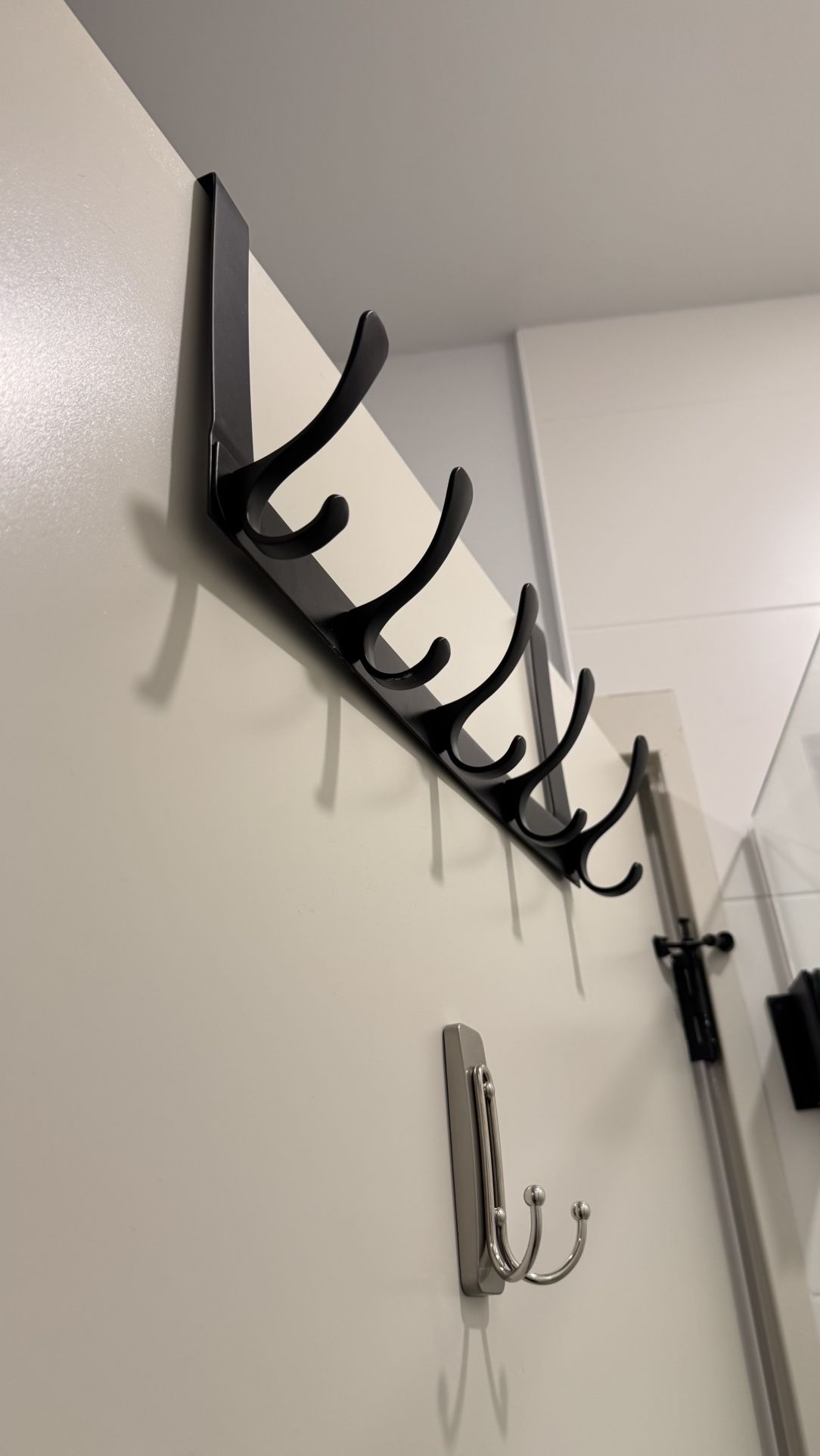 Black over the door coat towel hanger rack