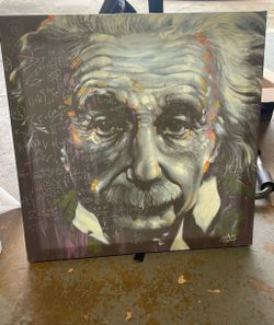 Albert Einstein hanging portrait