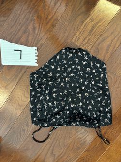 Black Floral Fabric Bandana Top