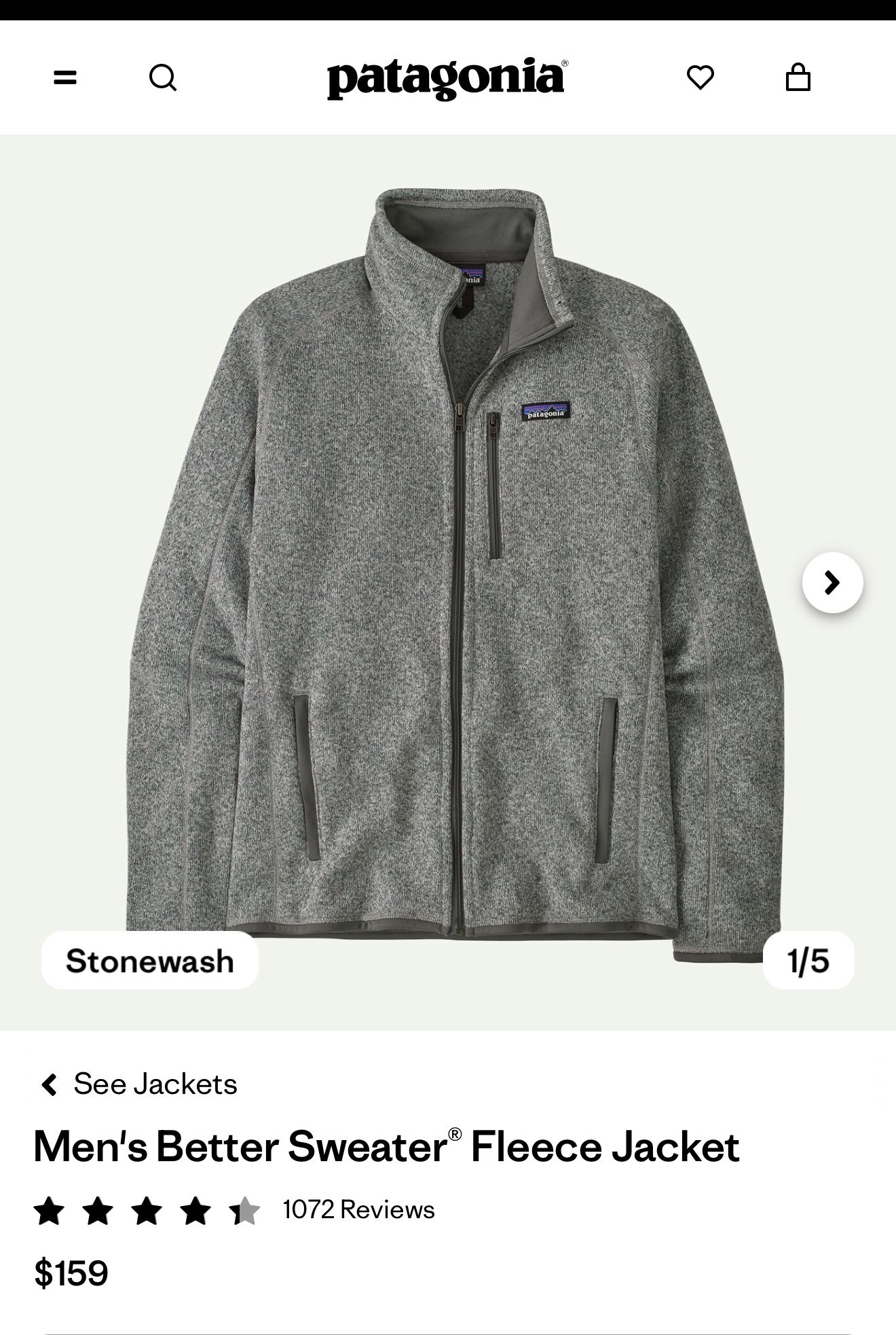 Patagonia XXL Men’s Better Sweater Fleece Jacket