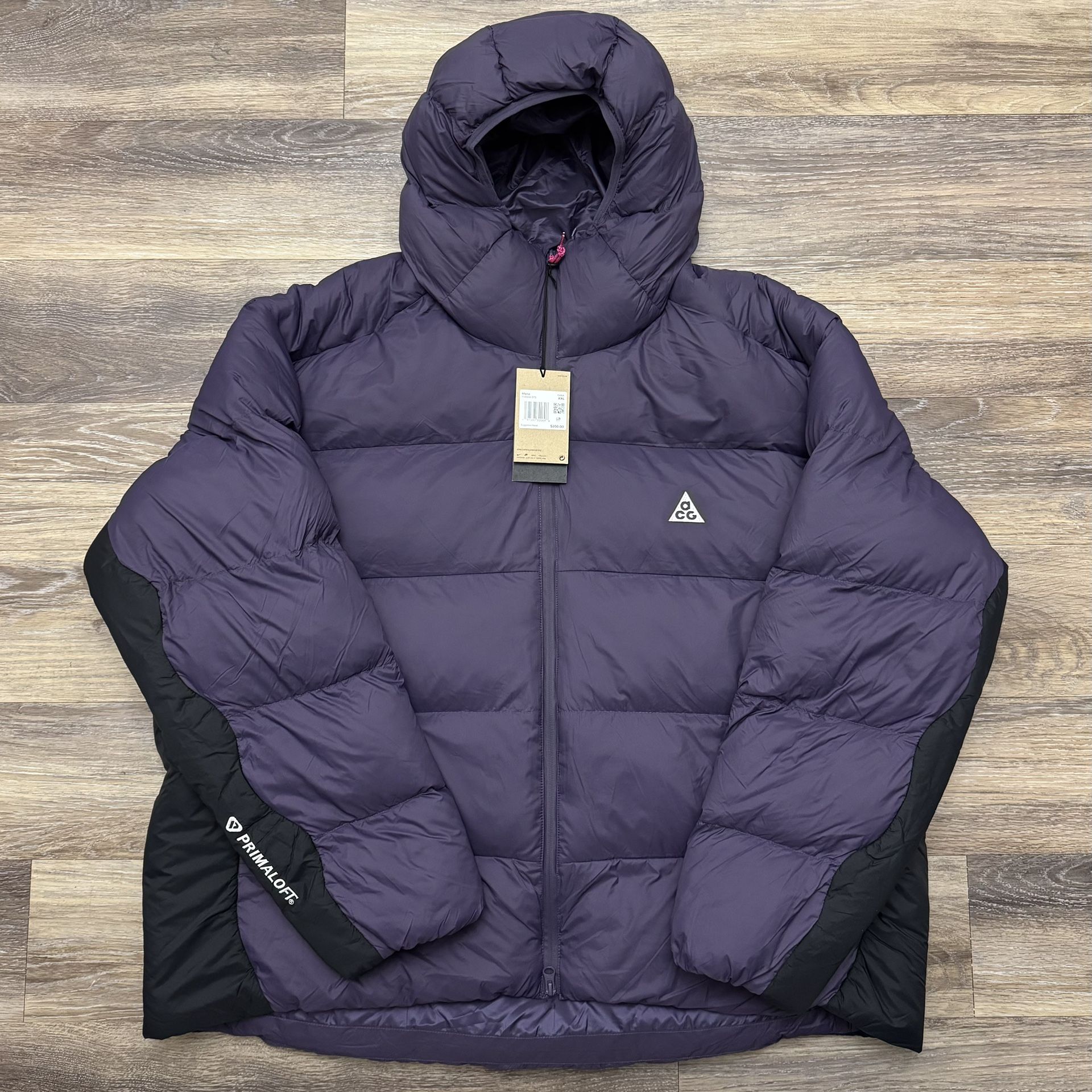 New Men’s XXL Nike ACG Lunar Lake PrimaLoft Puffer Jacket Dark Raisin Fuchsia