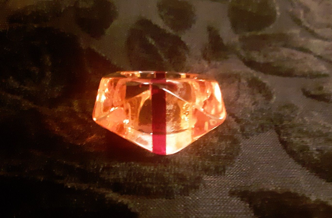 1950-60 Authentic "lucy Ring" LUCITE STRIPED RING ~ chunky RETRO COOL! From the era!! Original Lucy Ring