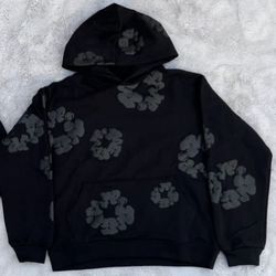 black denim tear hoodie