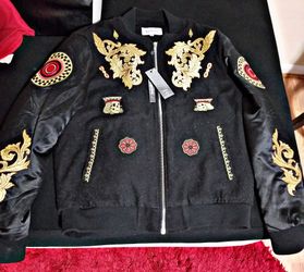 BRAND NEW BLACK AN GOLD REASON JACKET