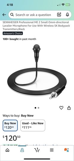 SENNHEISER Professional ME 2 Small Omni-directional Lavalier Microphone