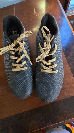 Black Soccer Cleats with Gold Laces. Size 3