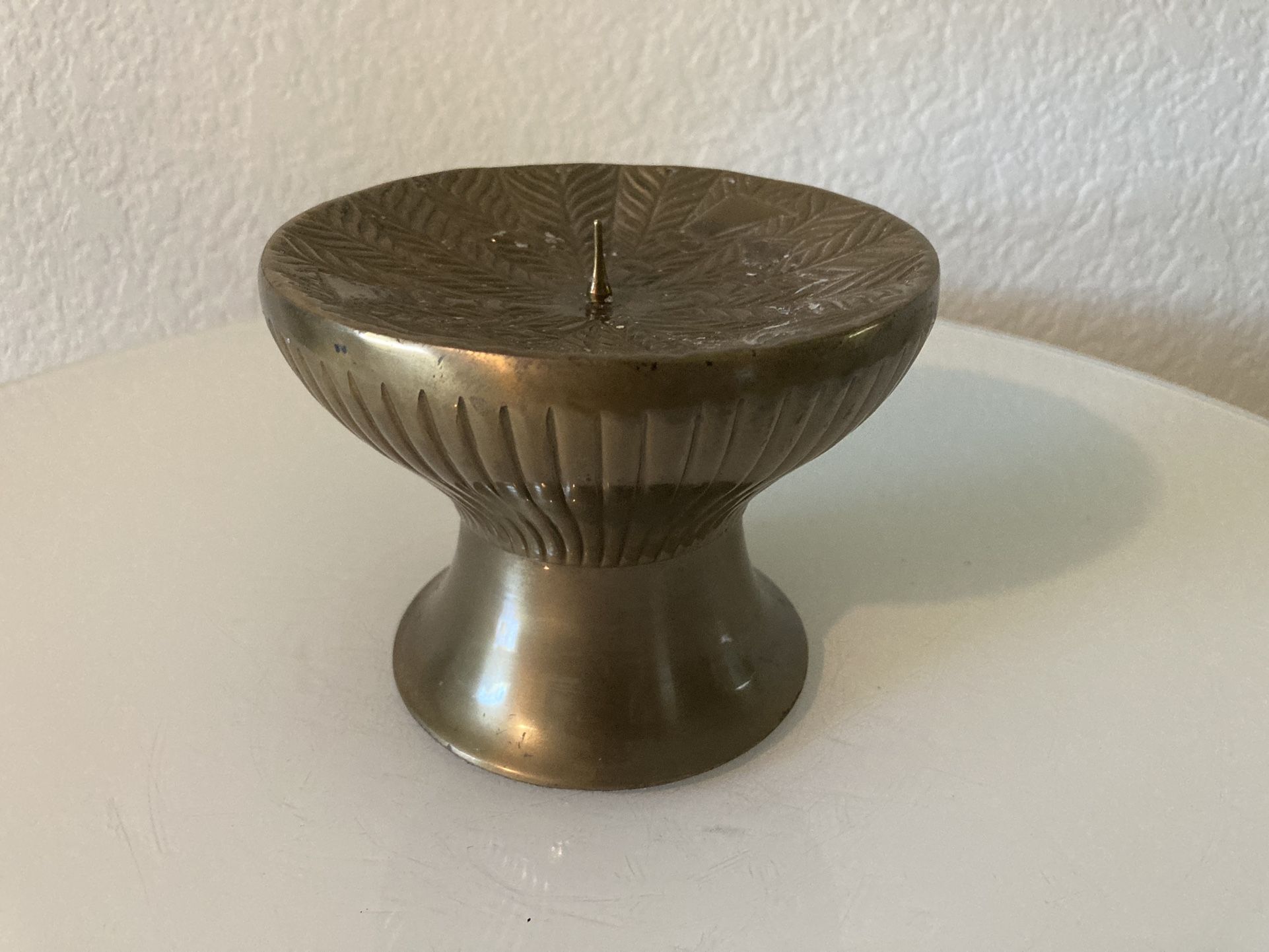 Brass Pillar Candle Holder