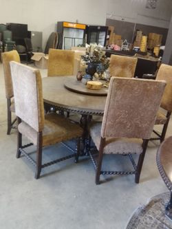 Round Dining Table Set with 6 Chairs