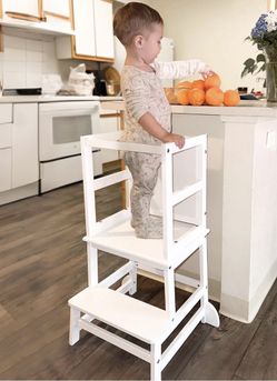 Toddler Kitchen Stool Helper, Step Stool for Kids Safety Rail for Toddler NEW IN THE BOX 