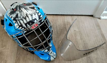 ITECH PROFILE 1400D SENIOR "BODYBAG" SLASHING UNZIPPED RED EYE SKULL FACE HOCKEY GOALIE MASK!!! 💀😱🚧🥅🏆😍