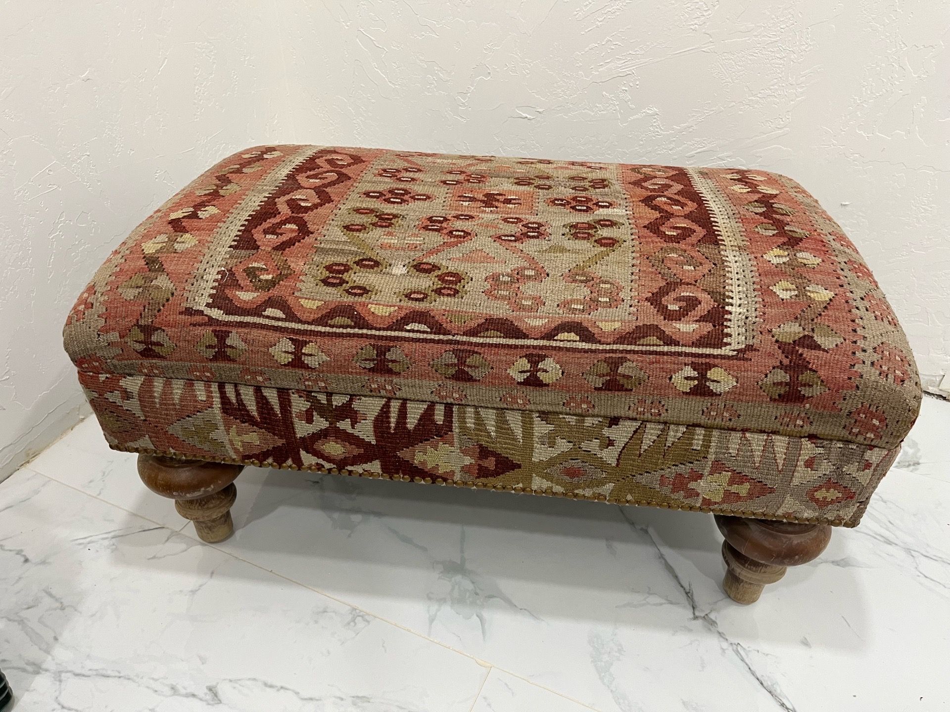 Wool ottoman