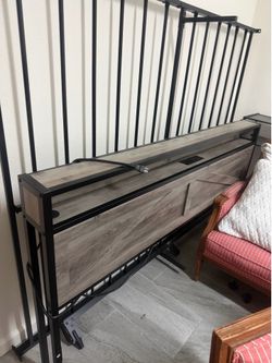 Queen Bed Metal Farm Door. Frame &  headboard