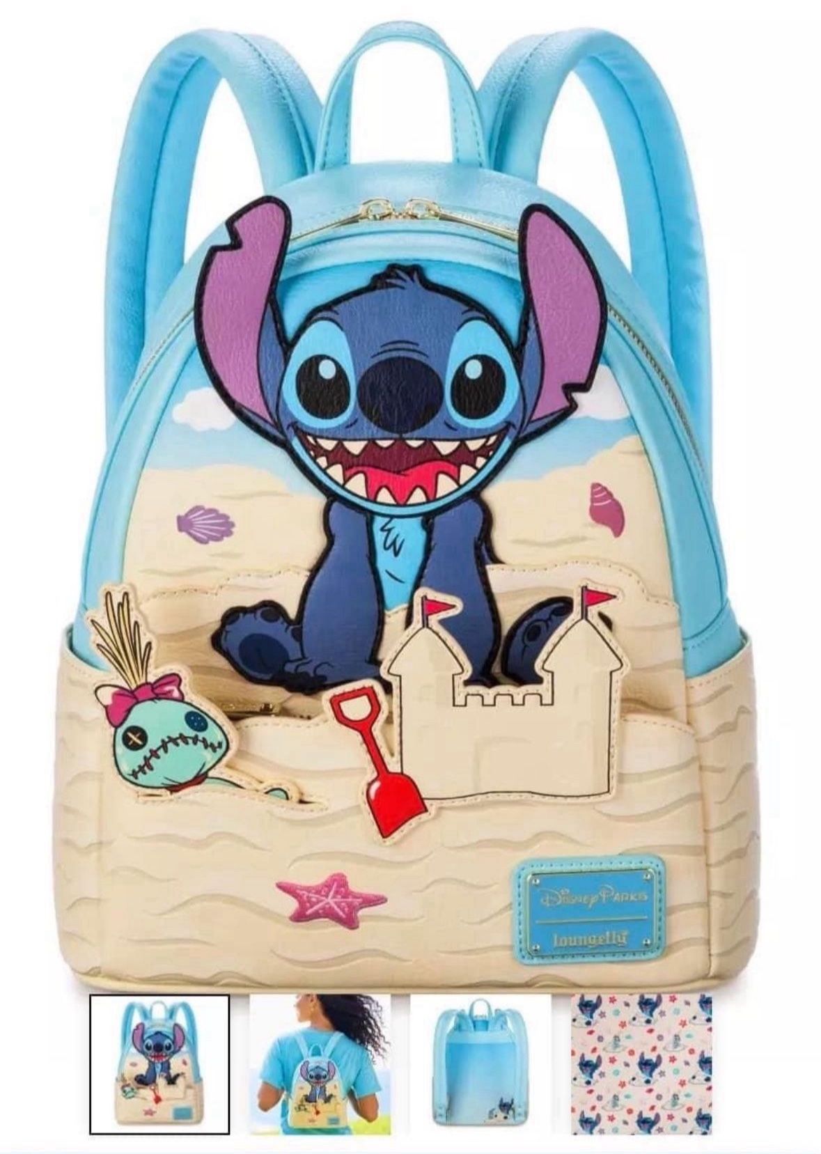 Stitch Sand Castle Loungefly Backpack Disney Parks