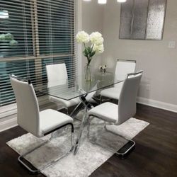 Dining Table Set White 5 Pcs NEW Collection 