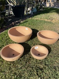 Cactus Bowls Pots-Ceramic Planters Bowls ($67 set of 4)