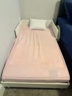 White Toddler Bed Frame with Side Rails