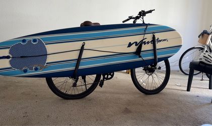 E-Bike and Surf Bundle:1200W E-Bike + Wavestorm Surfboard + Bike Rack